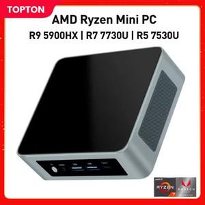 Topton D15 새로운 AMD 미니 PC Ryzen 9 5900HX R7 7730U R5 2xDDR4 NVMe 2xLAN Windows 11 Pro 게임용 데
