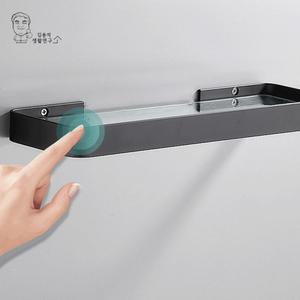 모던블랙 무타공 유리 일자선반D/선/반대/무타/공벽/선반/거실/인테리어/벽/벽걸이/수납장/아크릴/시스템