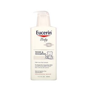 [아이허브] 유세린 베이비 워시 샴푸 무향 400ml, 올인원 바디워시 샤워젤 Eucerin