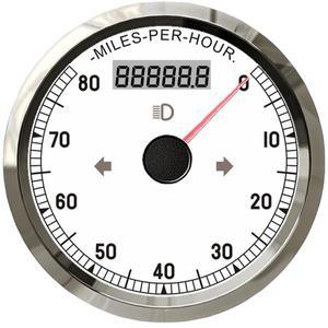 방수 85mm GPS 속도계 스노우 모빌 오토바이 ATV 총 마일리지 조정 가능한 탑 뷰 0-80MPH