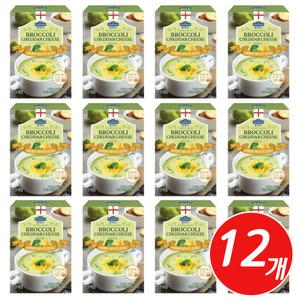 간편한 식사대용 폰타나 브로콜리 체다치즈 컵수프 60g x 12개 대용량 학생 컵스프 중년 직장인 노인 간식
