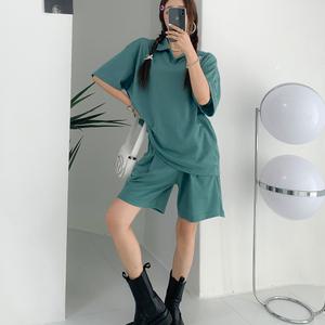 티셔츠 홈웨어 반바지 반팔 상하세트 빅사이즈 츄리닝 운동복 카라반바지셋