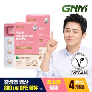[Quatrefolic / 총 4개월분] GNM 액티브 활성 엽산 800 비타민B 2박스 / 아연 비타민C 임산부
