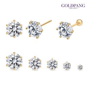 [골드팡]14k 브릴리언트 모이사 다이아몬드 귀걸이-1캐럿(6.5mm)