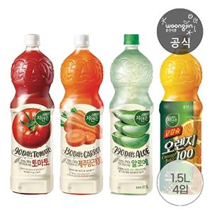 [웅진식품]웅진식품 자연은 주스 1.5L 4펫 오렌지/망고/토마토/알로에/사과