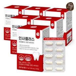 올바른 인사플러스 프로폴리스 아연 비타민C 6박스 12개월분 (총 360정)