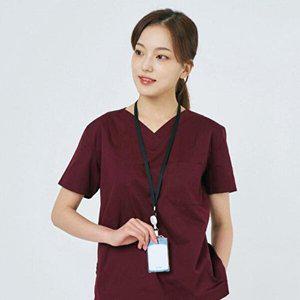 [셀러허브 1][HYIJSSPJ_4B]버건디 치과유니폼 상의 병원 스크럽 간호