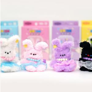 핑크풋 DIY 토끼 모루 인형 만들기 키트 키링 X4개