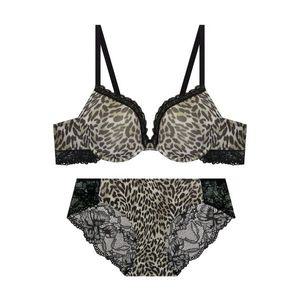 게스언더웨어 GUESS UNDERWEAR 블랙레이스 호피 브라 팬티 세트 - 브라운 580030