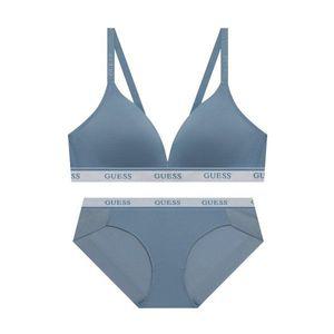 게스언더웨어 GUESS UNDERWEAR 이지글램 실버밴딩 노와이어 브라팬티 세트 - 그레이블루 580118