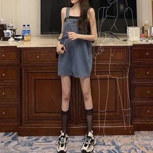 치마 여자 멜빵 멜빵바지 500378 청치마 스커트 멜빵