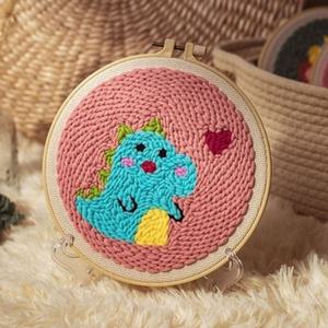 패키지 DIY 펀치니들 하트공룡 펀칭자수 펀칭니들 자[YYHWCODE]
