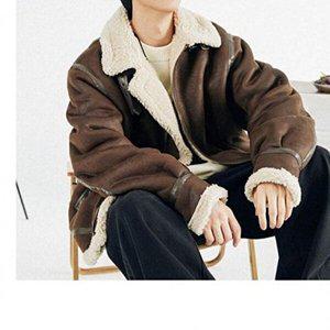 [엄지척]가죽 방한 클래식 스타일 스타일 무스탕 부드러운 데