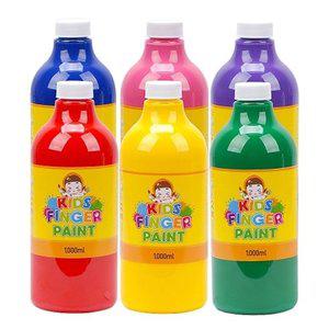 키즈맘아트 미술놀이 핑거페인트 1000ml x 6색 세트 (WFGYYRS)