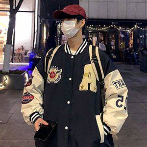 [엄지척]남성 패치 오버핏 스트릿야구점퍼 패션 스타디움자켓