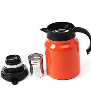 이중진공 보온주전자 900ml 오렌지 차 텀블러 차망 티[YYH-WCODE]