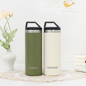1+1 카르닉 그립 텀블러 2개 스텐 이중 진공 보틀 손잡이 보온 보냉 물병 차량용 휴대용 580ml