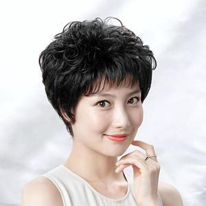 [KGPQFUI2_4B]탑커버 웨이브 정수리가발 인모가발 (블랙)