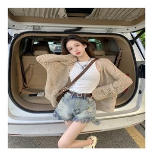 여자 여름 망사가디건 니트가디건 시스루 그물 비치