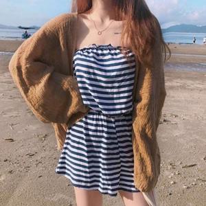 여성 얇은 니트 시스루 가디건 바캉스 비치 카디건