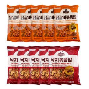 쉐프원 닭갈비볶음밥 300g 5팩 + 낙지볶음밥 300g 5팩 세트