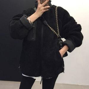 여성 방한 양면후 스타일 리스 루즈핏 뽀글이 털잠바