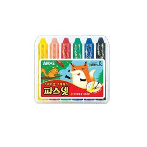 6색 크레파스 프리미엄 아모스 파스넷