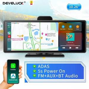 무선 카플레이 및 안드로이드 자동 대시 캠, ADAS, 4K DVR, 블루투스 오디오, AUX, GPS 네비게이션, 대시보