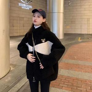 여성아우터 집업 뽀글이 러블리 곰돌이자수 (3jMJz)