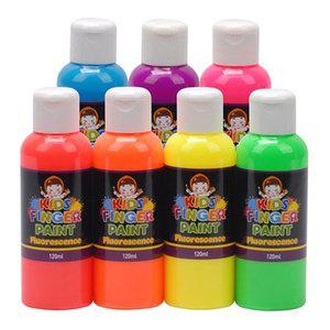 미술놀이 핑거페인트 형광색 120ml x 7색 세트 (WFHCUAA)