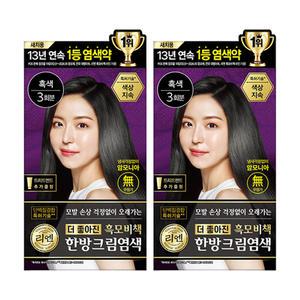 리엔 흑모비책크림 염색약 흑색, 120g, 2개