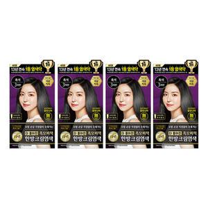 리엔 흑모비책크림 염색약 흑색, 120g, 4개