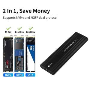 TISRHIC M.2 외장형 하드 드라이브 NGFF NVME 인클로저 SSD 케이스 게임용 PC 노트북 TV PS5 1.8 인치 디스