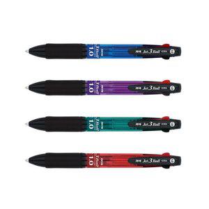 딜리고 자바 초저점도 3색 유성볼펜 제트 3볼 1.0MM 12개 세트 사용이편리한 선물용 부드러운펜