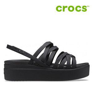 [크록스][세일] 크록스 샌들 /E21- 206751-001 / Womens Crocs Brooklyn Strappy Low Wedge Black