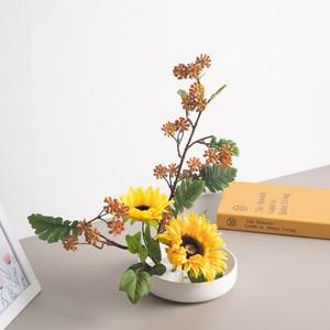멜라 해바라기 수반set 38cm 조화 꽃 인테리어 장식