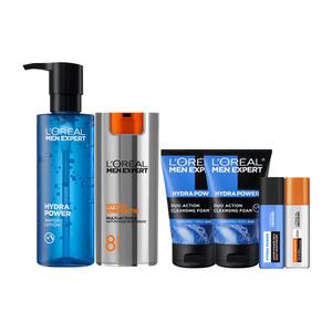 로레알파리 맨 엑스퍼트 쿨링 올인원 120ml + 안티에이징 올인원 50ml +아쿠아 클렌징 폼 50ml 2개 +수분 or 안티에이징 세럼 22ml 2개