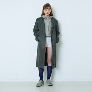[최초가 328 000원] 헤니트 빈티지 비건 레더 롱 코트 챠콜)