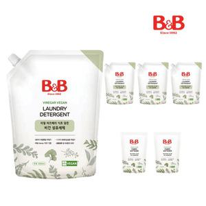 비앤비 비건 섬유세제 1500ml 리필형 4입+증정품