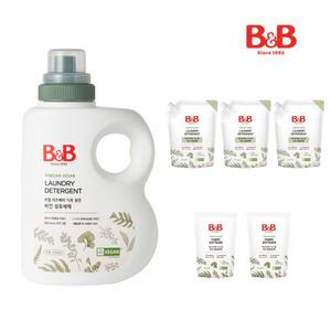 비앤비 비건 섬유세제 1500ml 용기형 1입+리필형 3입+증정품