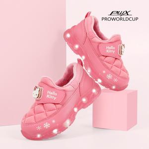 [PWX]키즈 헬로키티 멀티LED 라이팅방한운동화(PK)