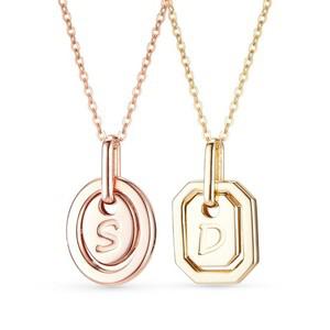 14k 허그 할로우 이니셜 목걸이2type