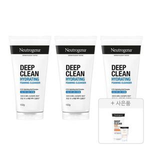 뉴트로지나 NEW 딥클린 하이드레이팅 포밍 클렌저, 150g, 3개 + 증정(아크네폼 50g 기획(40g, 1개 + 10g, 1개))