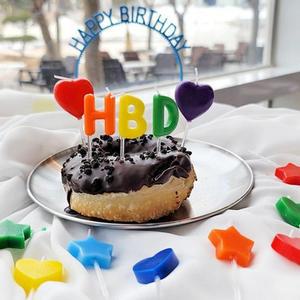 [RGM91669]생일초 HBD 파티초 레인보우 케이크초 이벤트
