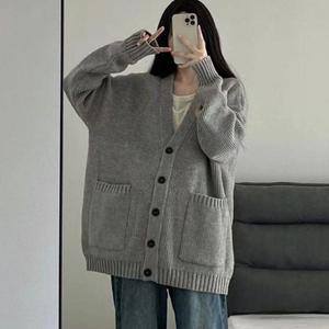 [IXHIX4D9_4B]롱 가디건 도톰 캐주얼 학생 직장인