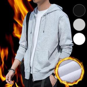 [BZJKBUDC_4B]무지 간절기 후드티 집업 핏 기모 교복 학생