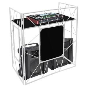 비토드 오픈 DJ 디스플레이 스탠드, 스탠딩 이벤트 부스 파사드와 수납 가방, 휴대용 아이언 파사드 부스 테이블, 플로어 스탠딩 DJ 컨트롤러 스탠드 및 녹음 믹서 스탠드 43.3*24.8*49.2