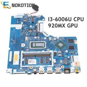 NOKOTION 레노버 노트북 마더보드, DG421, NM-B242, 5B20N86794, 320-15ISK, 920MX GPU, I3-6006U CPU DDR4