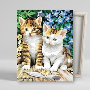 아이러브페인팅 DIY캔버스형 그림그리기 40x50cm 아기고양이 형제
