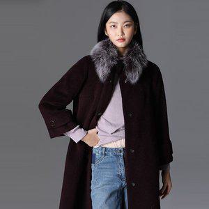 [르오트]천연폭스퍼 미니멀 알파카 울코트_P350588293